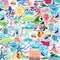 100 Pcs Beach Stickers for Water Bottles Sea Stickers Waterproof Vinyl Decals